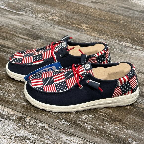 Hey Dude Wendy Funk Americana Flag Slip On Shoes Womens Size 11 Patriotic NIB - Picture 11 of 11